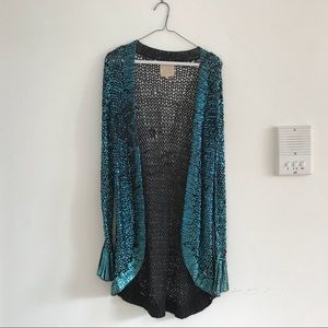 Metallic Open Knit Cardigan